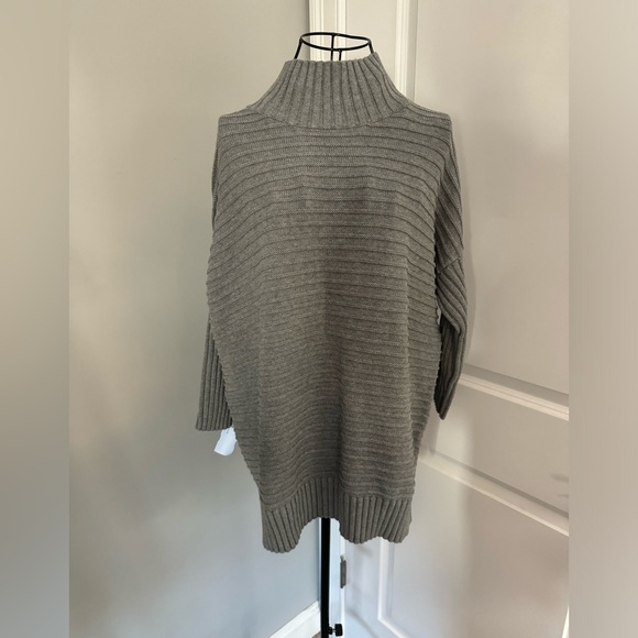 NWT French Connection Mozart Mock Neck Sweater in Grey Melange Size Small - Picture 2 of 7